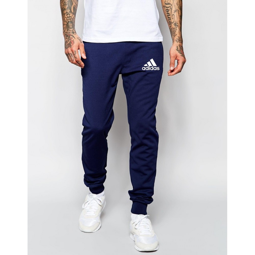 Мужские спортивные штаны Adidas Адидас темно-синие (РЕПЛИКА)