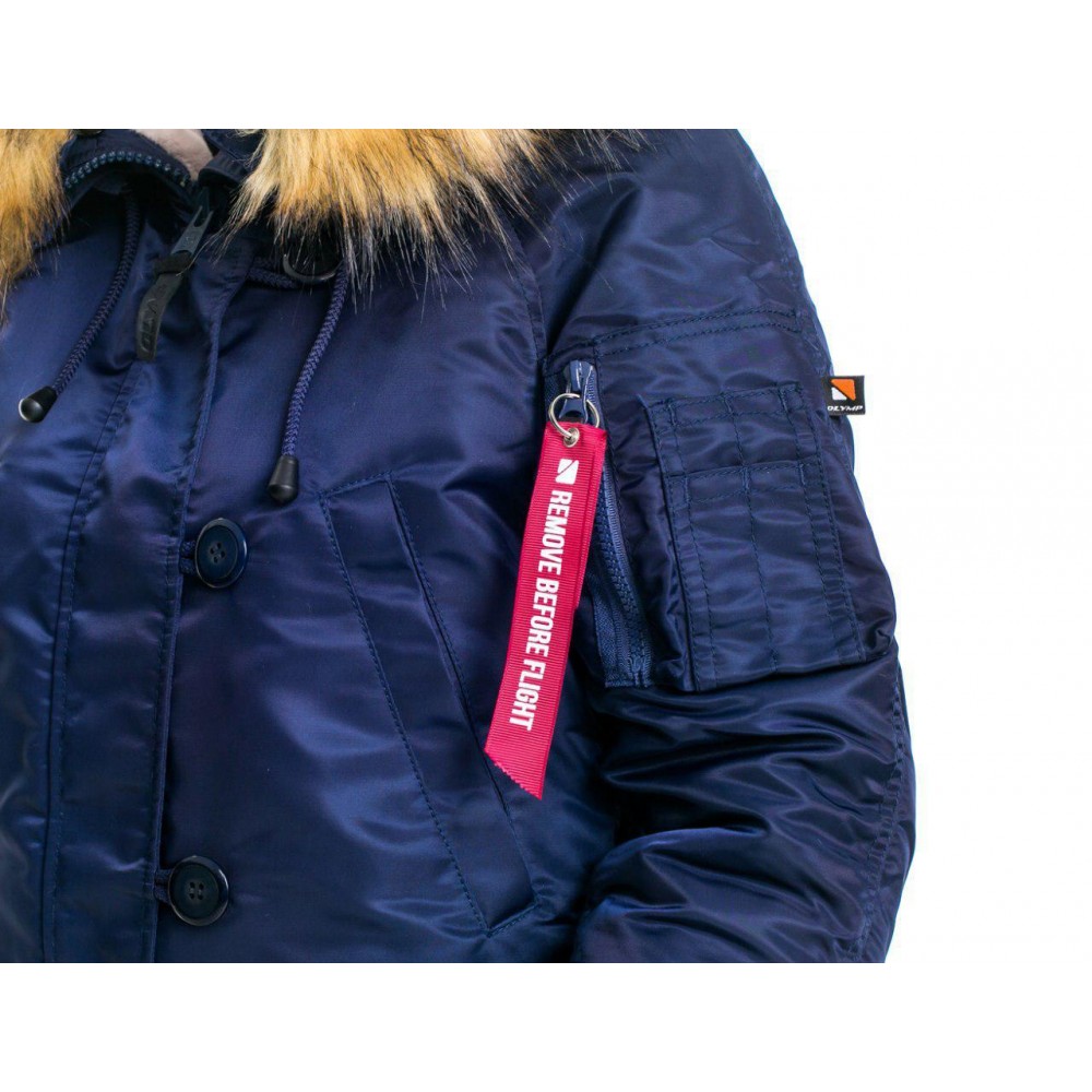 Женская зимняя парка аляска синего цвета от Olymp, теплая женская зимняя куртка 100% нейлон!