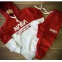 Спортивный мужской костюм красный - белый Наса Nasa трехнитка (РЕПЛИКА)