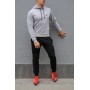 Мужской спортивный костюм Nike (Найк), серая худи и черные штаны весна-осень (реплика)