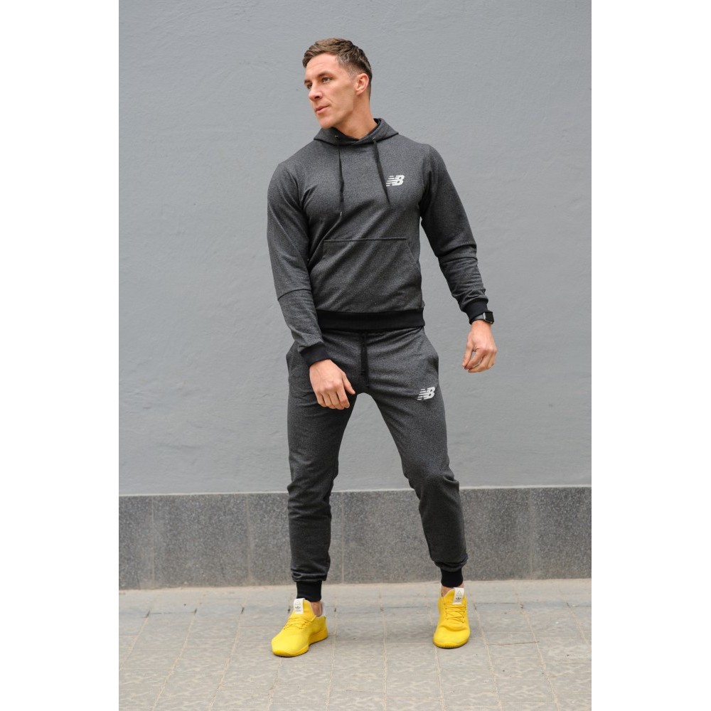 Темно-серый мужской спортивный костюм New Balance (Нью Беленс), весна-осень 