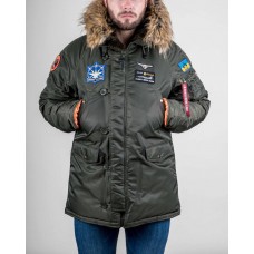 Куртка мужская Аляска N-3B с нашивками «Українські Соколи»