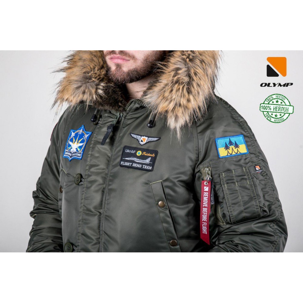 Куртка мужская Аляска N-3B с нашивками «Українські Соколи»