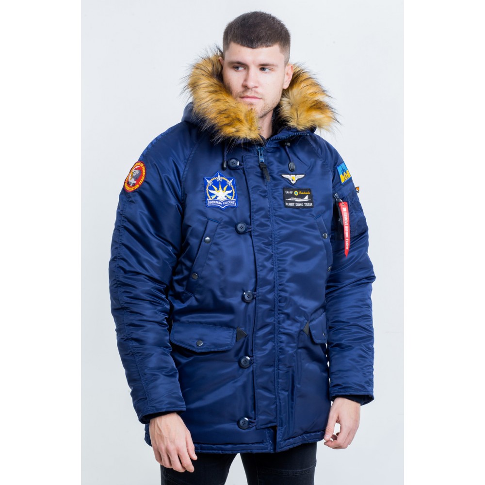 Куртка мужская Аляска N-3B с нашивками «Українські Соколи».