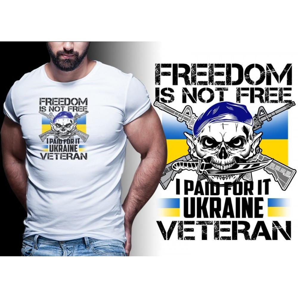 Мужская футболка патриотическая Veteran белая