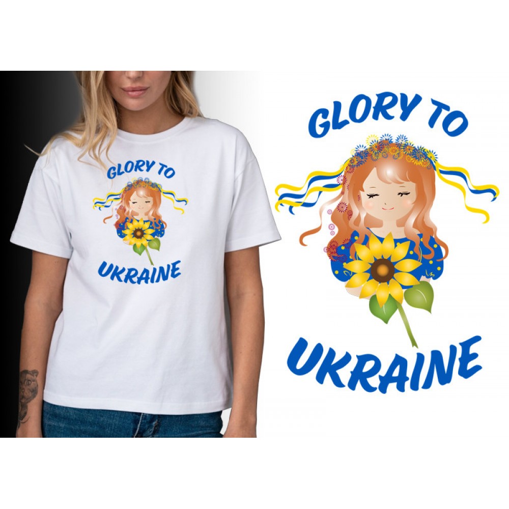 Женская футболка патриотическая Glory to UKRAINE