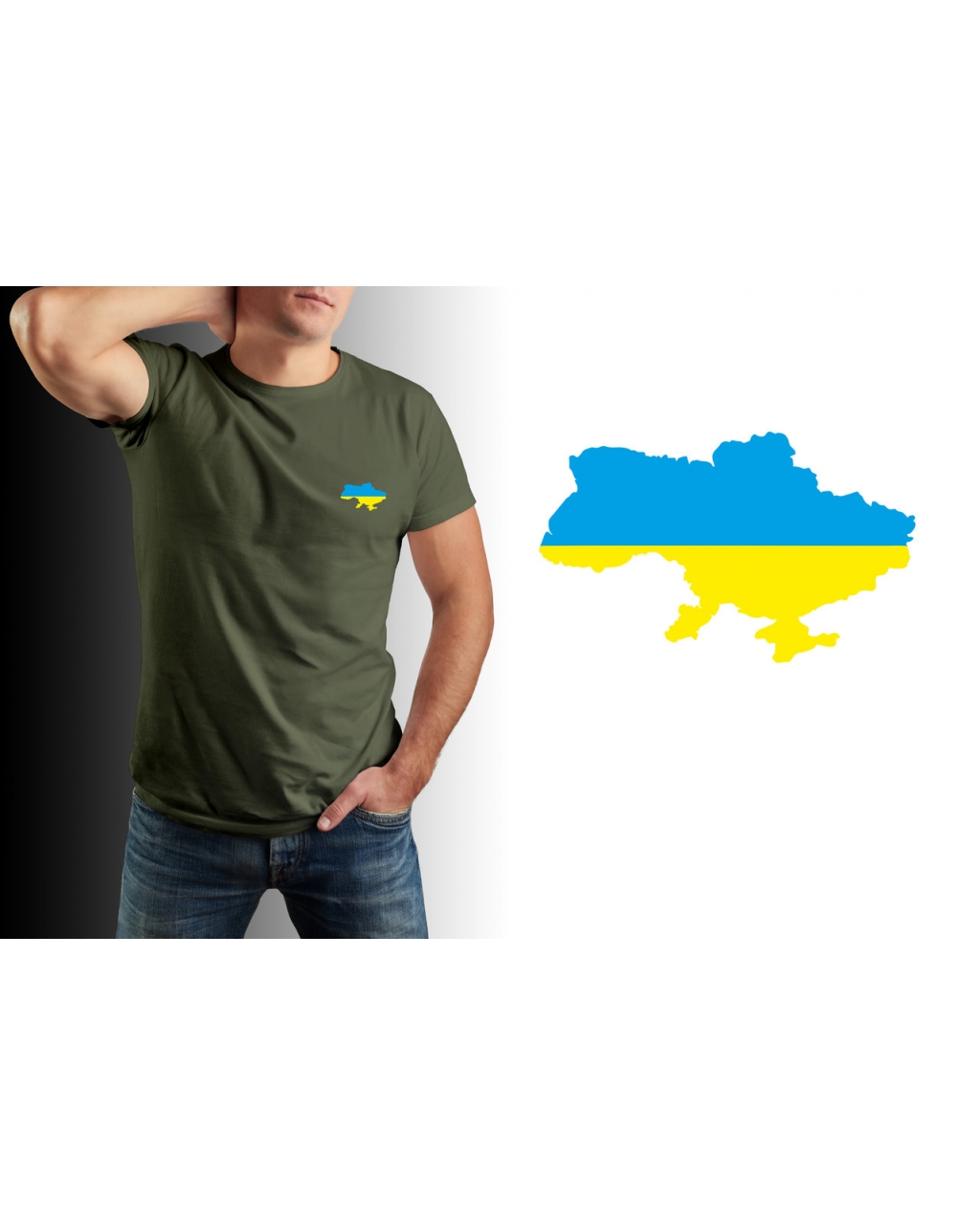 Патріотична футболка чоловіча з картою України Mishe 111000119
