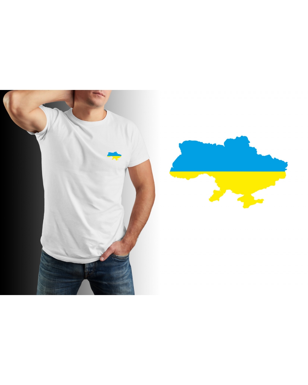 Патріотична футболка чоловіча з картою України Mishe 111000119
