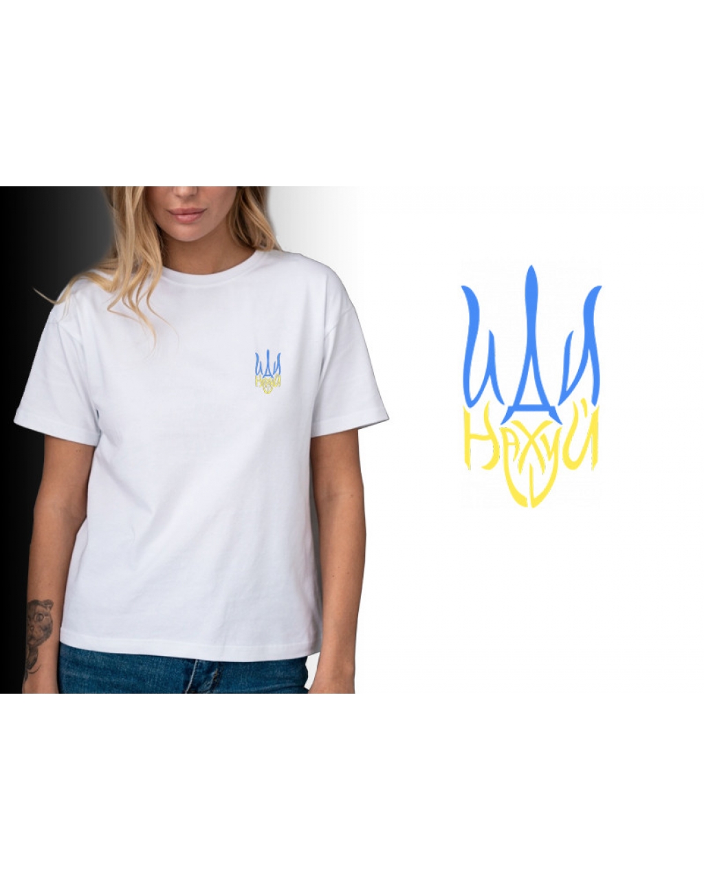 Женская футболка патриотическая с лого Mishe 21100067
