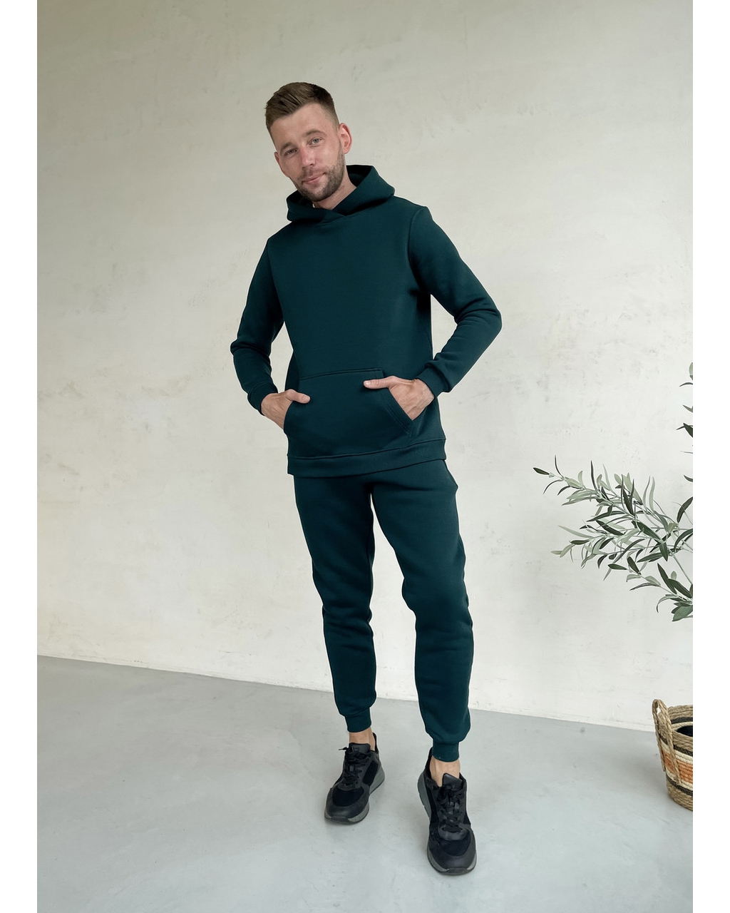 Теплий зимовий чоловічий спортивний костюм зелений Merlini Франс