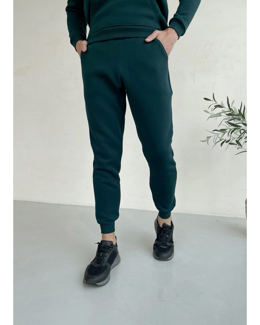 Теплий зимовий чоловічий спортивний костюм зелений Merlini Франс