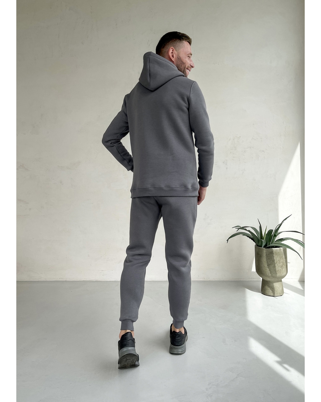 Теплый зимний мужской спортивный костюм серый Merlini Франс