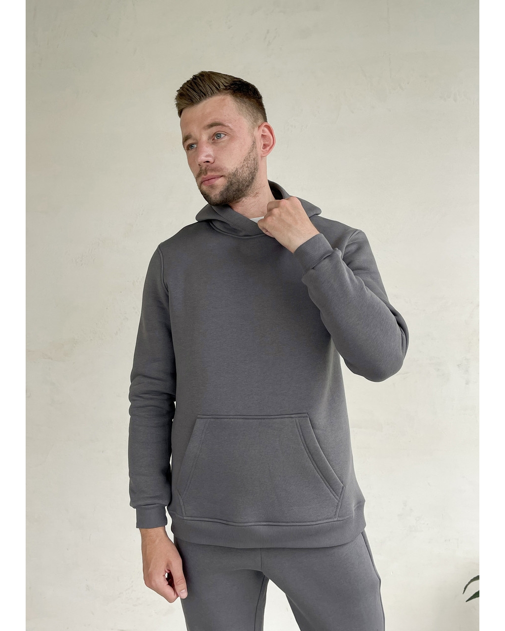 Теплый зимний мужской спортивный костюм серый Merlini Франс