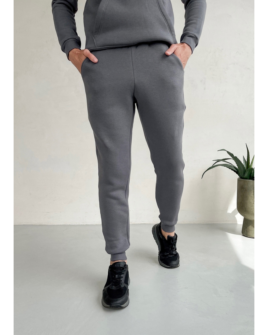 Теплый зимний мужской спортивный костюм серый Merlini Франс