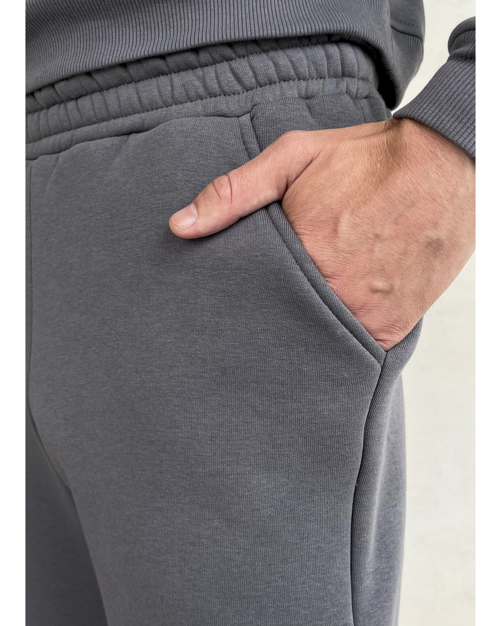 Теплый зимний мужской спортивный костюм серый Merlini Франс