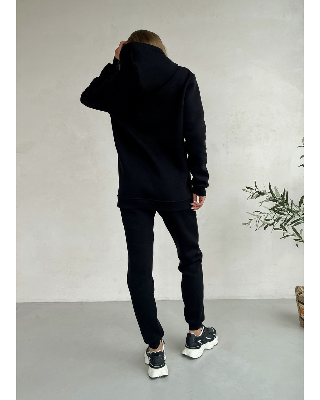 Теплий зимовий спортивний костюм жіночий чорний Merlini Бордо 100001021