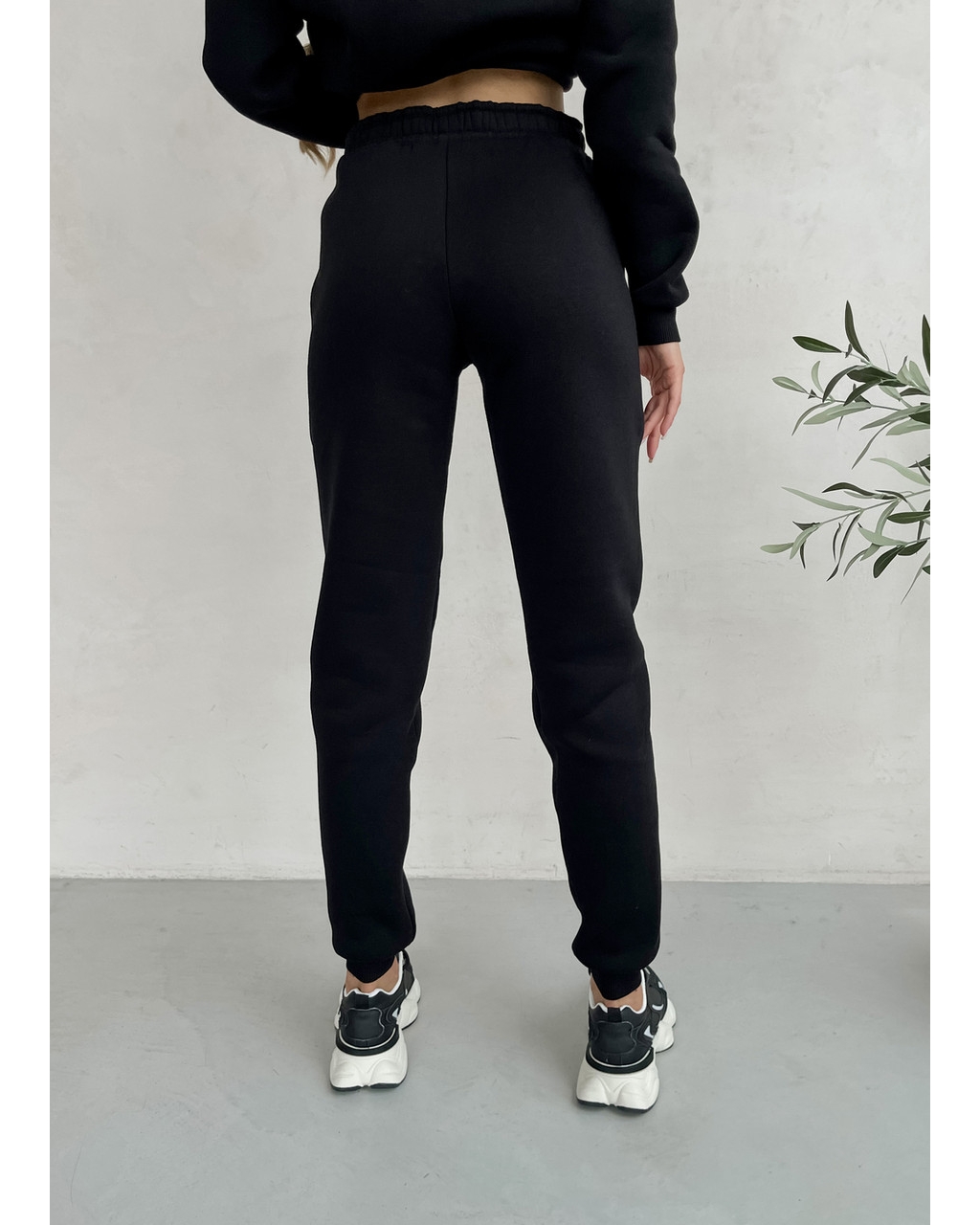 Теплий зимовий спортивний костюм жіночий чорний Merlini Бордо 100001021