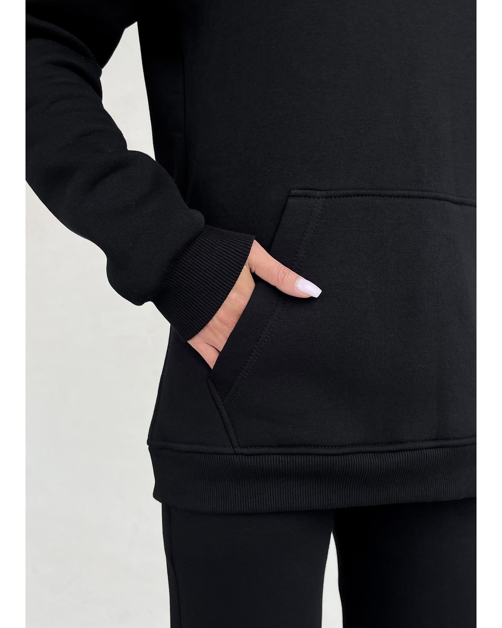 Теплий зимовий спортивний костюм жіночий чорний Merlini Бордо 100001021