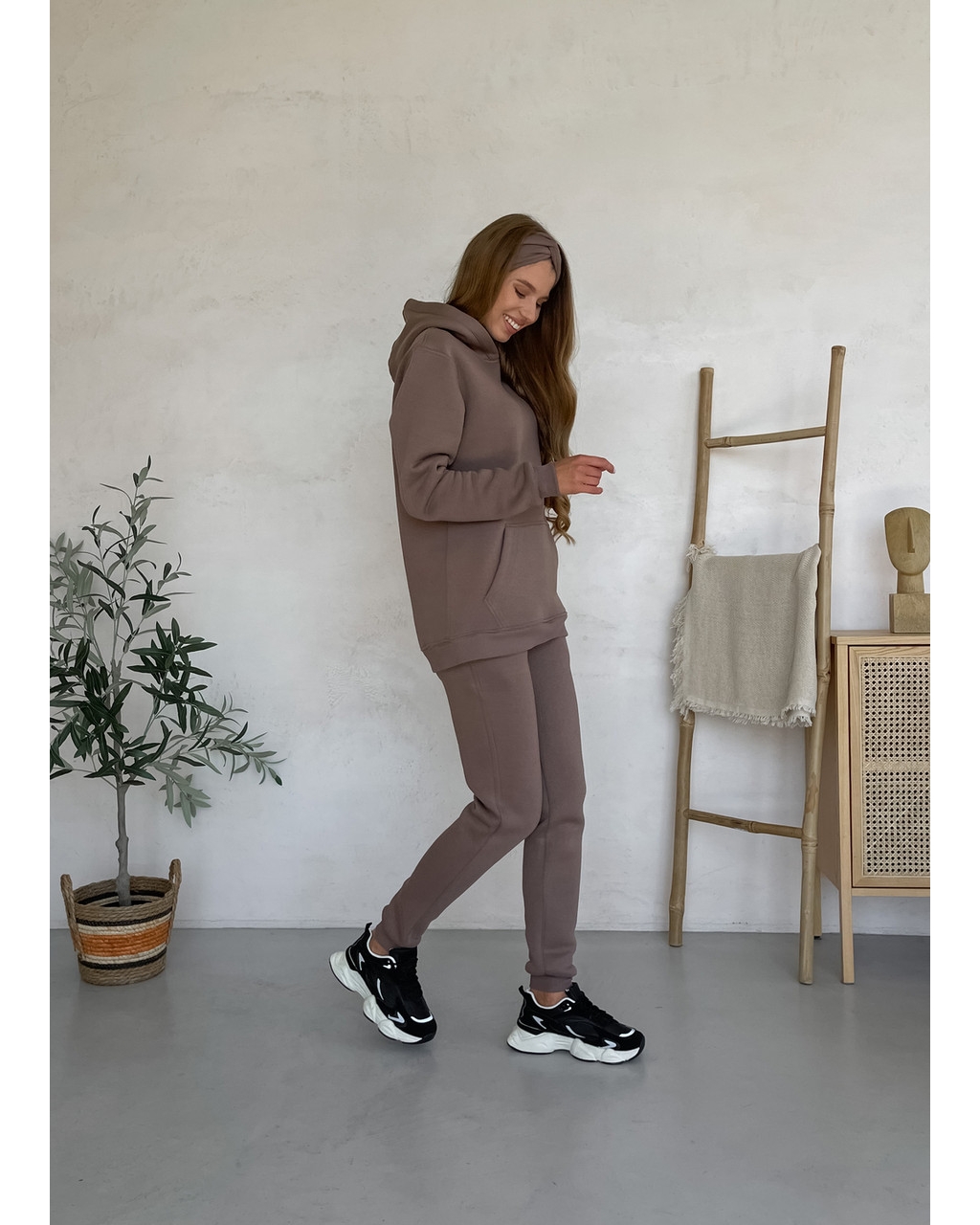 Теплый зимний женский спортивный костюм бежевый Merlini Бордо 100001024