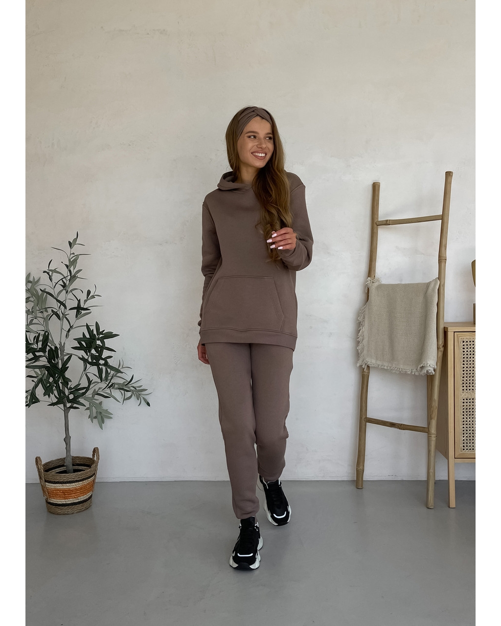 Теплый зимний женский спортивный костюм бежевый Merlini Бордо 100001024