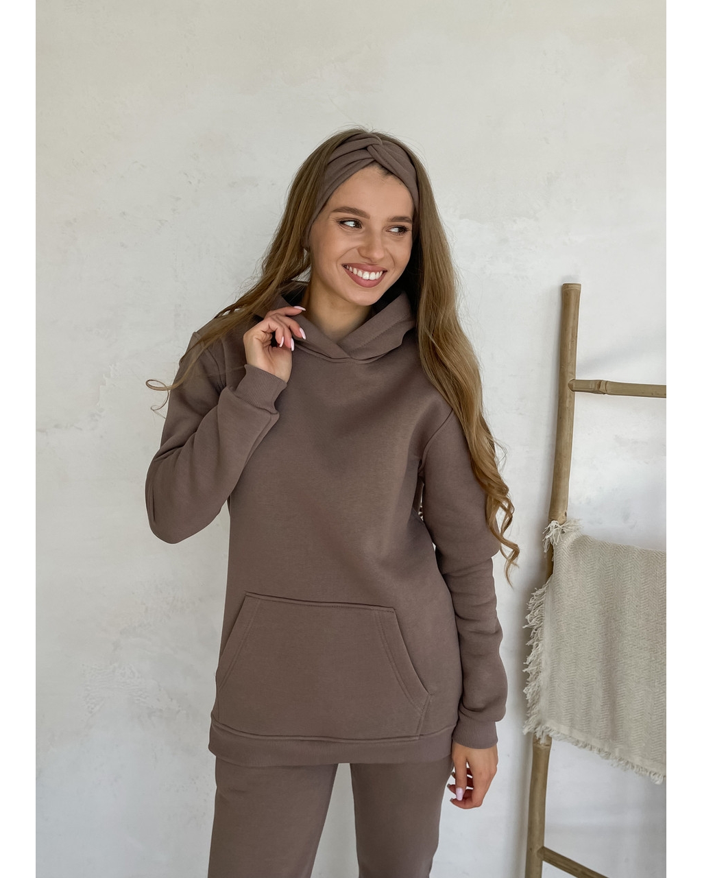 Теплый зимний женский спортивный костюм бежевый Merlini Бордо 100001024