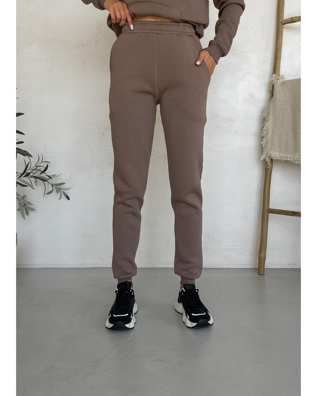 Теплый зимний женский спортивный костюм бежевый Merlini Бордо 100001024