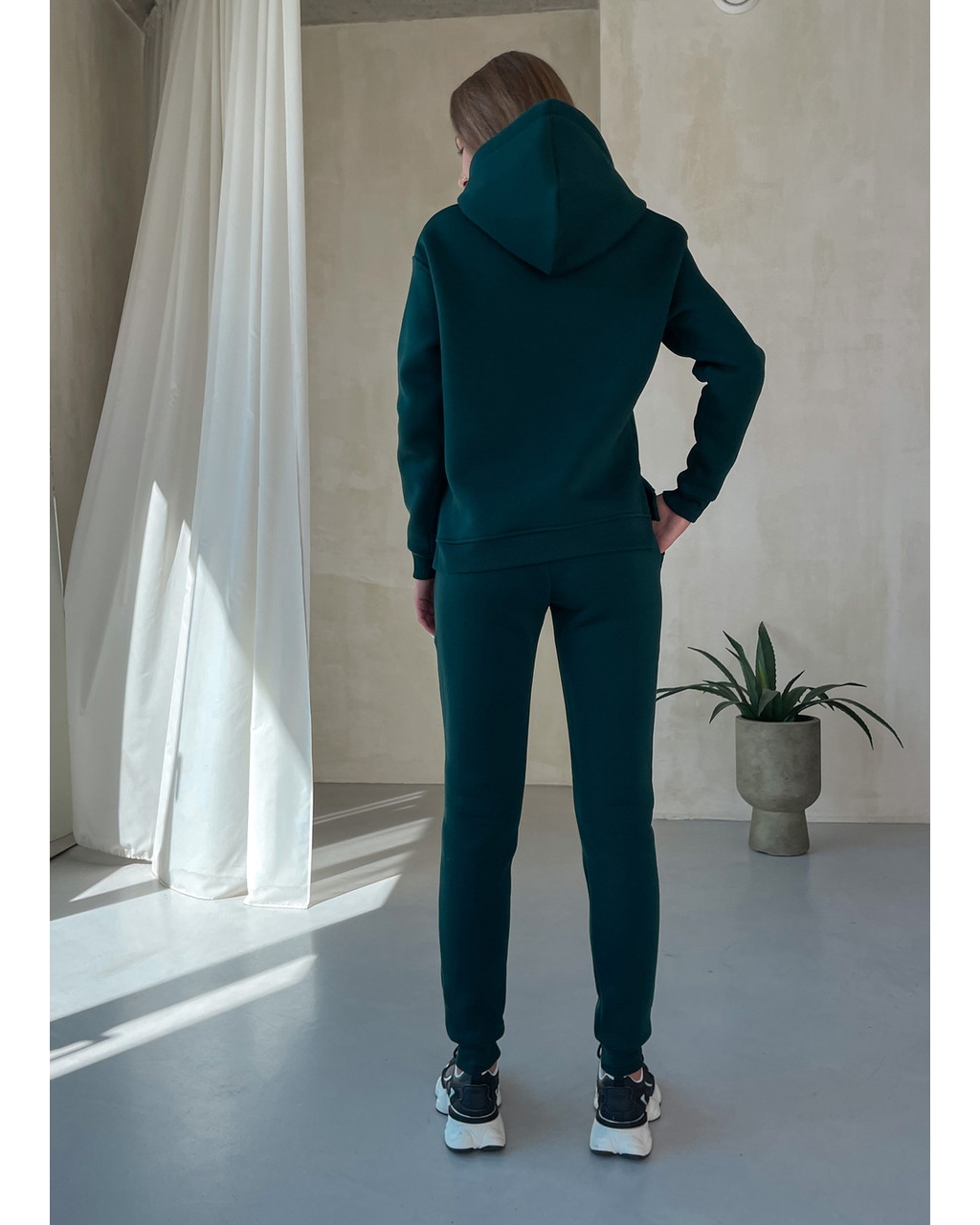 Теплый спортивный костюм с укороченным худи зелёный Merlini Нант 100001042