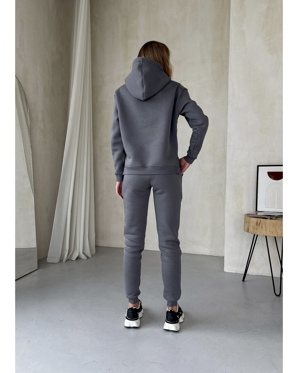 Теплый спортивный костюм с укороченным худи серый Merlini Нант 100001043