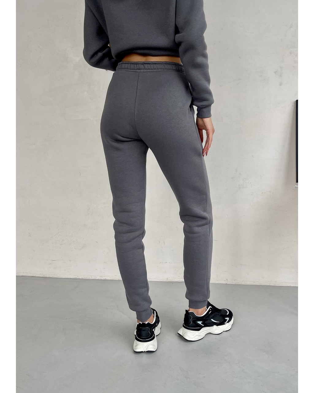 Теплый спортивный костюм с укороченным худи серый Merlini Нант 100001043