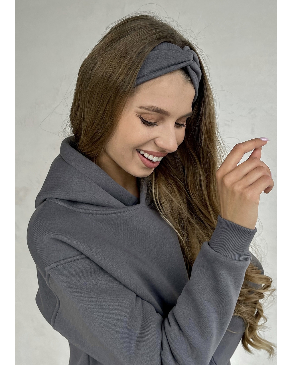 Теплый спортивный костюм с укороченным худи серый Merlini Нант 100001043