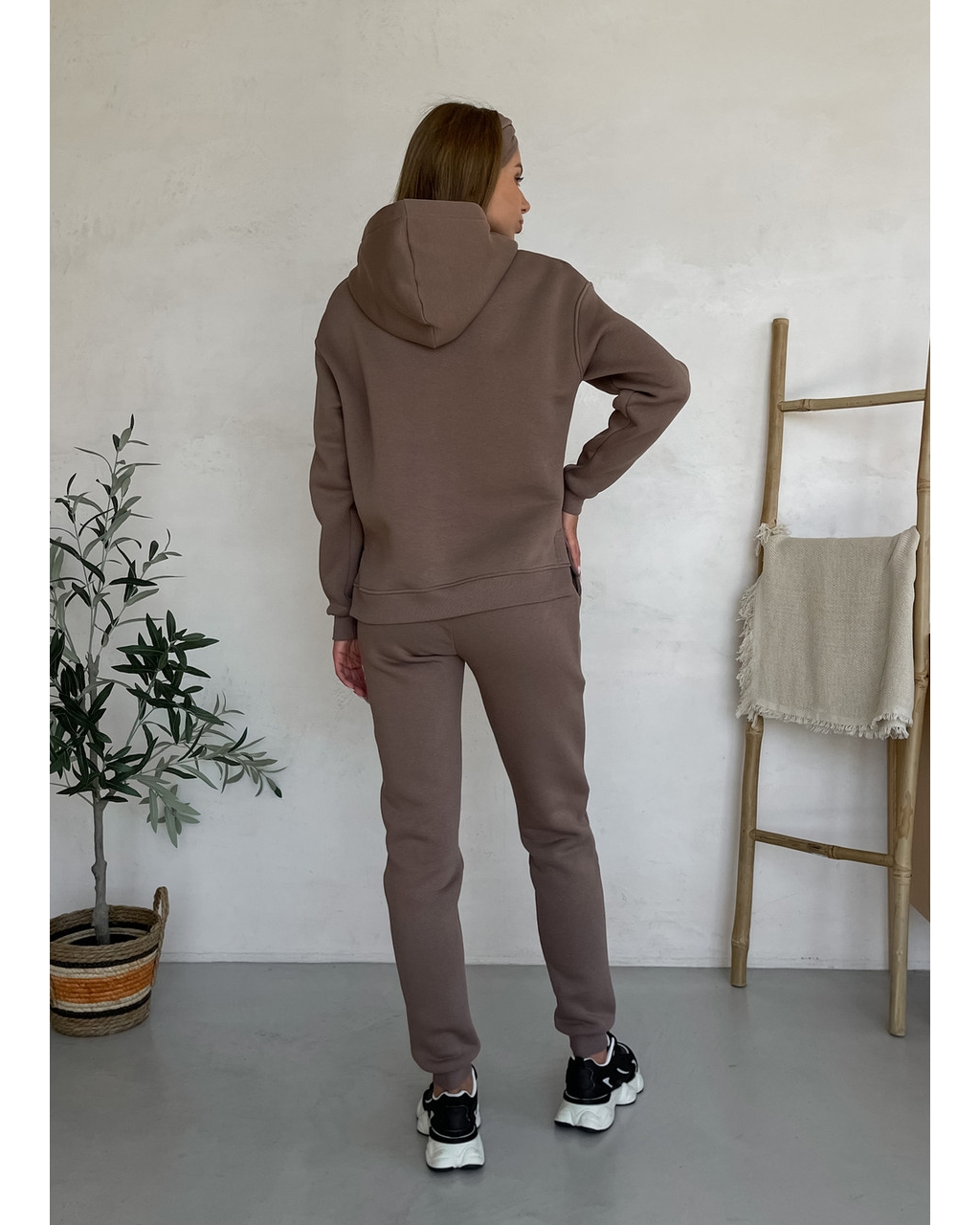 Теплый спортивный костюм с укороченным худи бежевый Merlini Нант 100001044