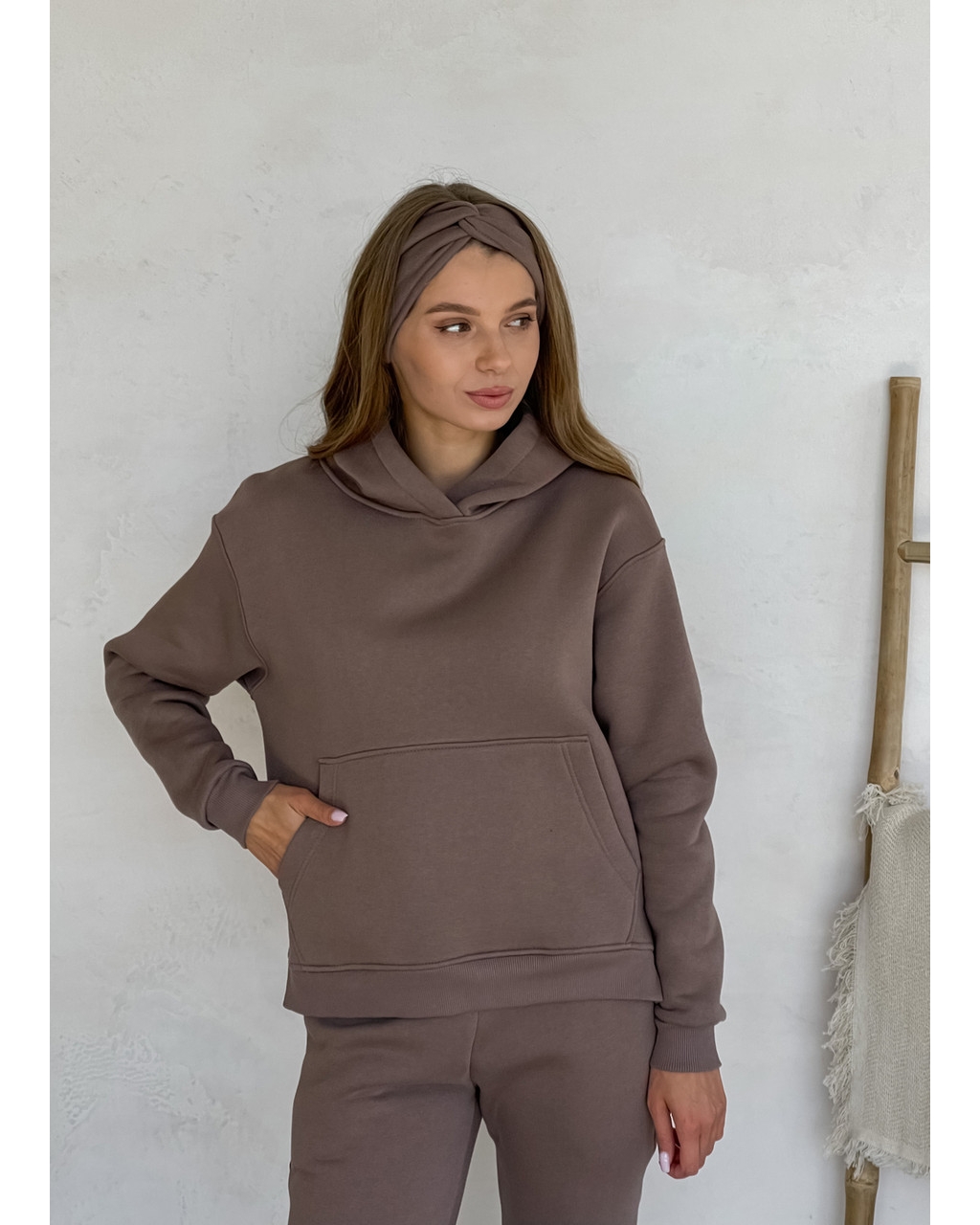 Теплый спортивный костюм с укороченным худи бежевый Merlini Нант 100001044