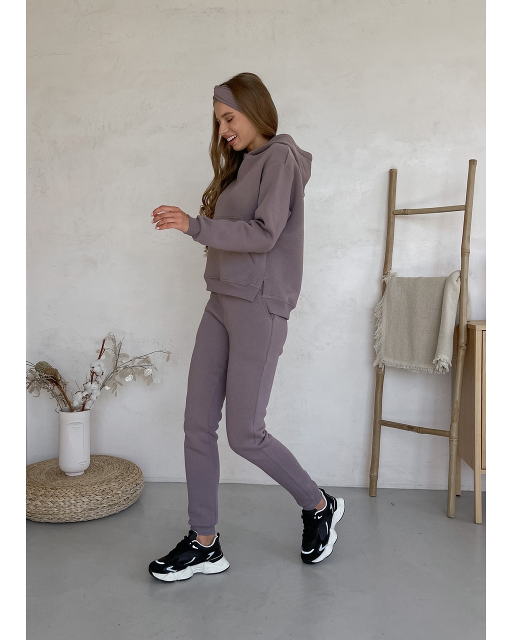 Теплый спортивный костюм с укороченным худи бежевый Merlini Нант 100001046