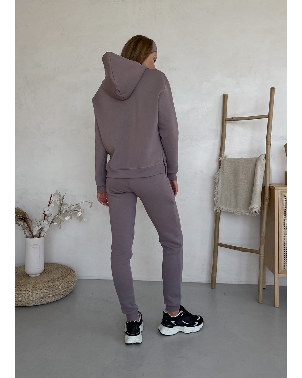 Теплый спортивный костюм с укороченным худи бежевый Merlini Нант 100001046