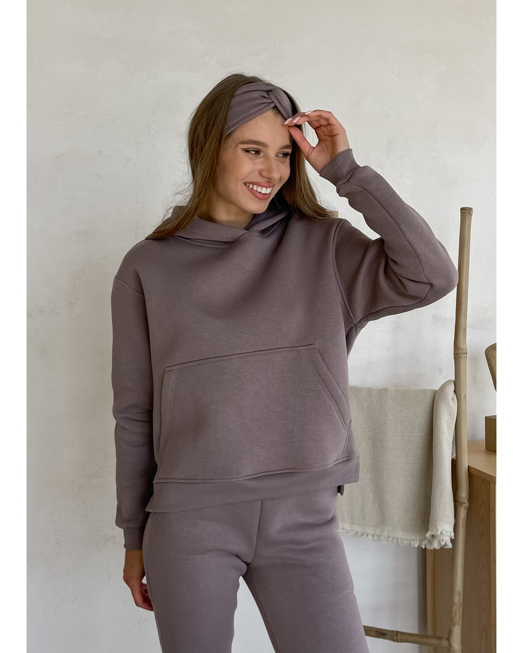 Теплый спортивный костюм с укороченным худи бежевый Merlini Нант 100001046