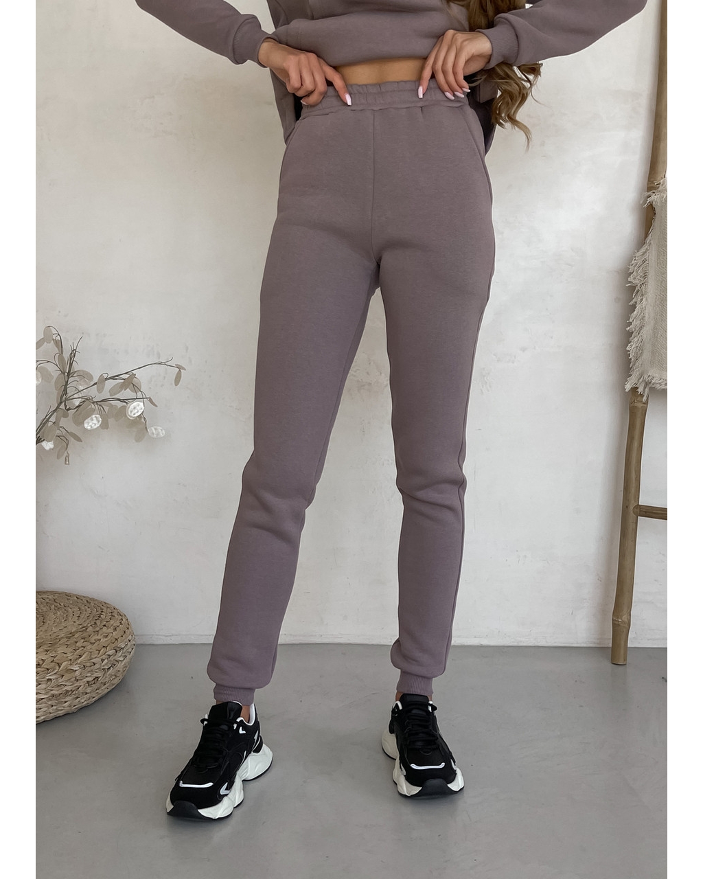 Теплый спортивный костюм с укороченным худи бежевый Merlini Нант 100001046