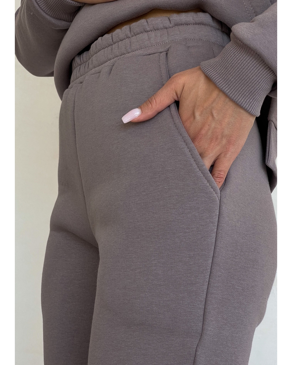 Теплый спортивный костюм с укороченным худи бежевый Merlini Нант 100001046