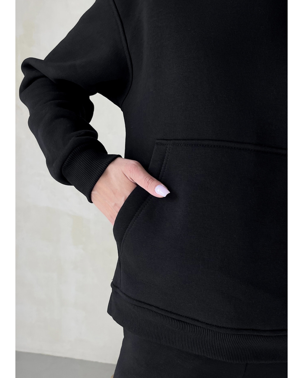 Теплый костюм с широкими штанами и худи черный Merlini Тулон 100001061