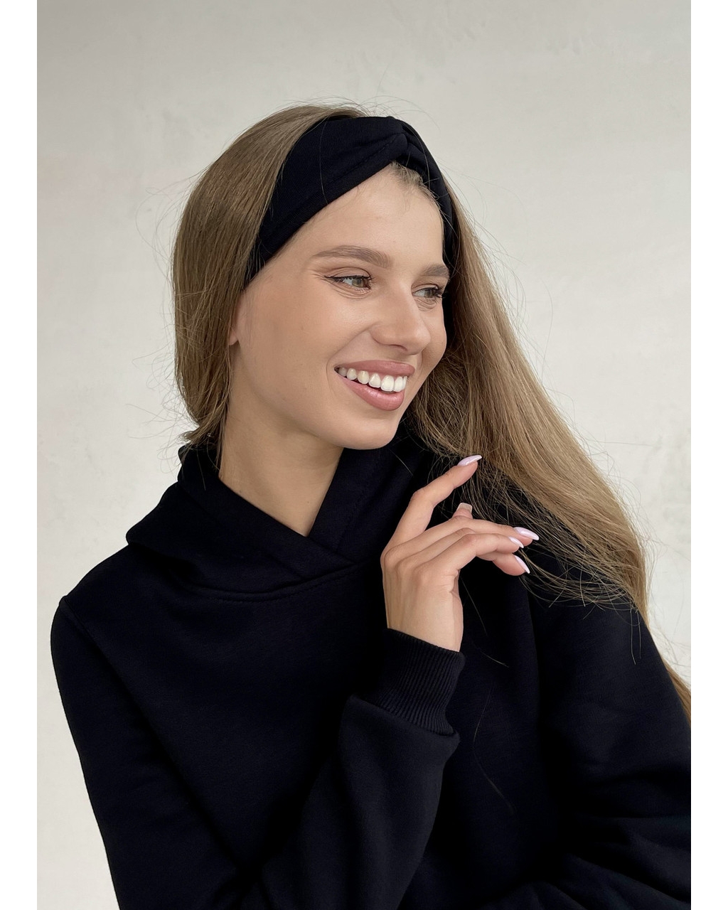 Теплый костюм с широкими штанами и худи черный Merlini Тулон 100001061