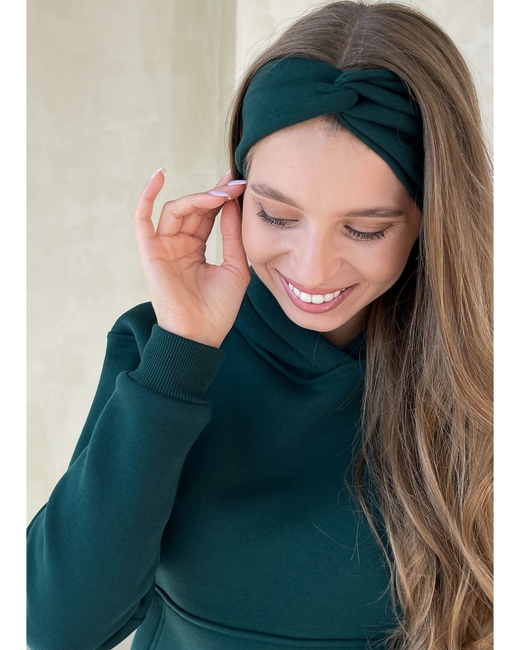 Теплий костюм з широкими штанами та худи зелений Merlini Тулон 100001062