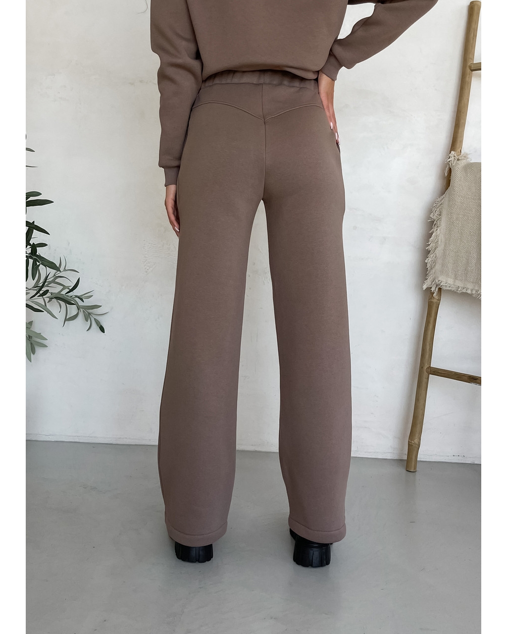 Теплый костюм с широкими штанами и худи бежевый Merlini Тулон 100001064