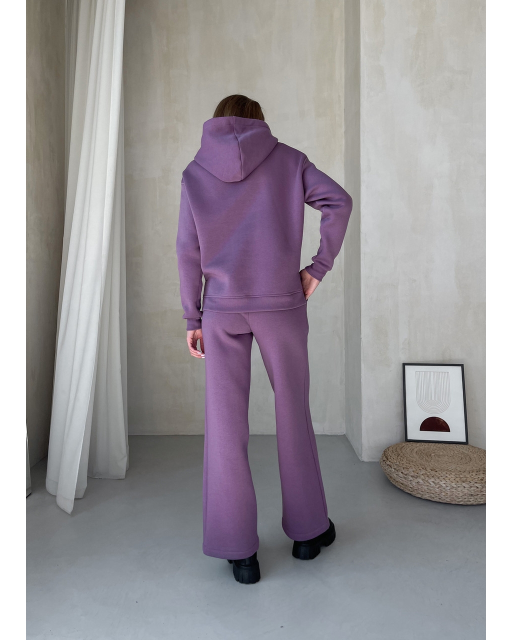 Теплый костюм с широкими штанами и худи фиолетовый Merlini Тулон 100001065