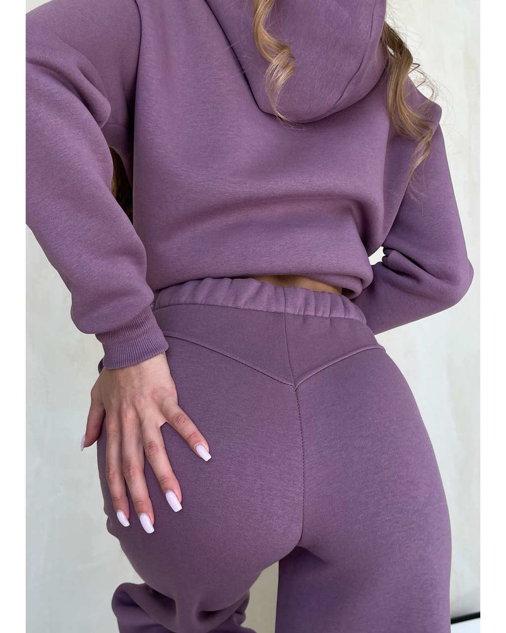 Теплый костюм с широкими штанами и худи фиолетовый Merlini Тулон 100001065