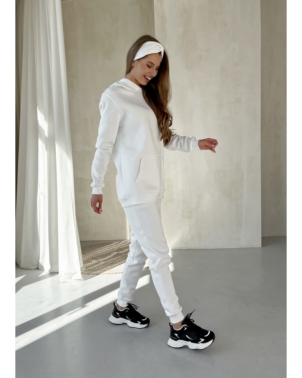 Теплый зимний женский спортивный костюм белый Merlini Бордо 100001027