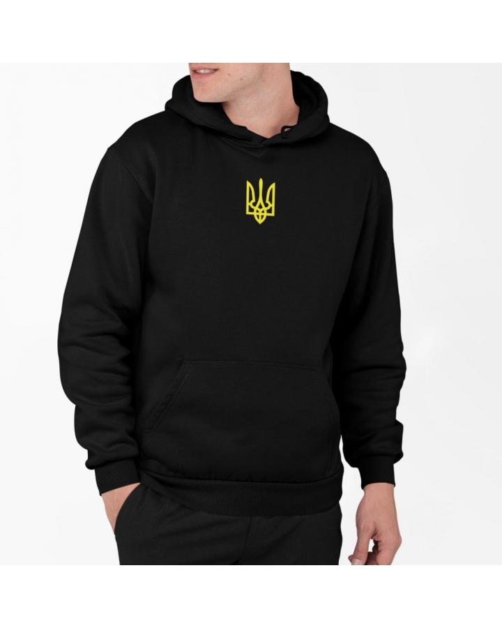 Мужской худи теплый с гербом 2100030504 черный