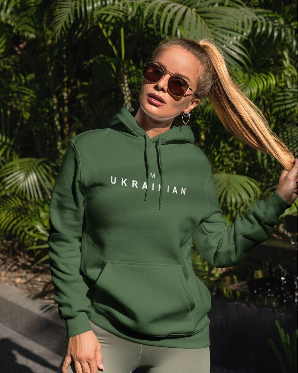 Худи теплая патриотическая женская хаки Mishe 22000027