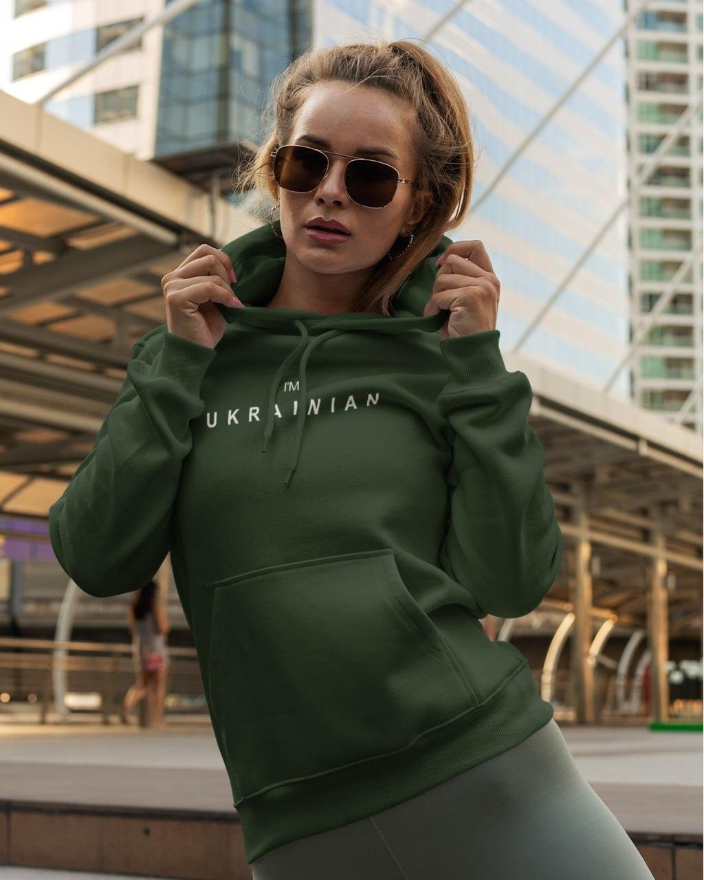 Худи теплая патриотическая женская хаки Mishe 22000027