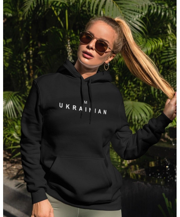 Худи теплая женская im ukrainian черная Mishe 22000026