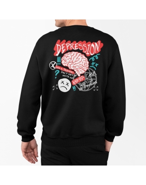 Худи c принтом теплый мужской Depression Mishe 330040
