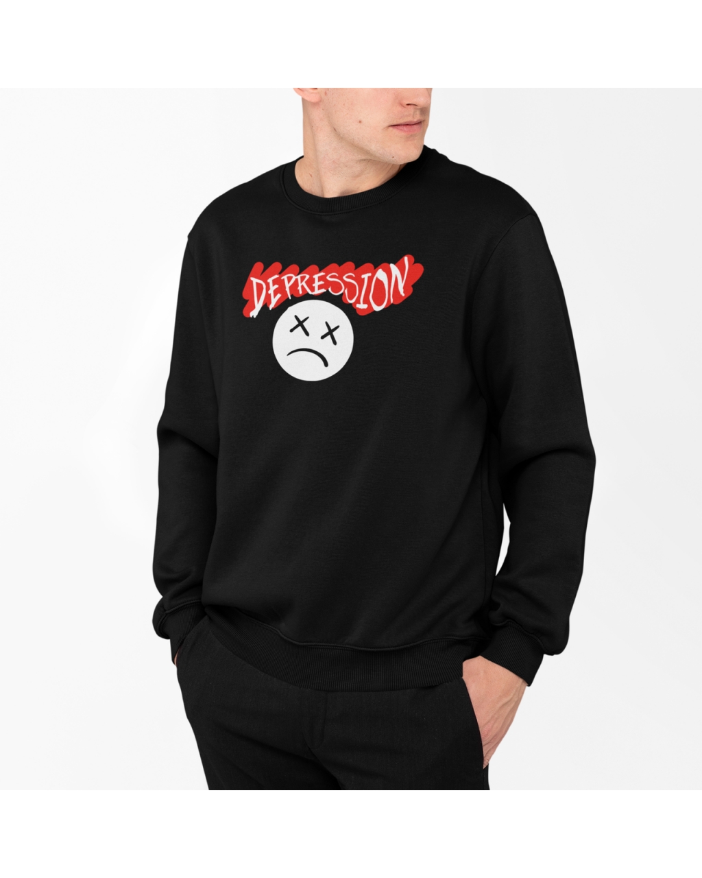 Худи c принтом теплый мужской Depression Mishe 330040